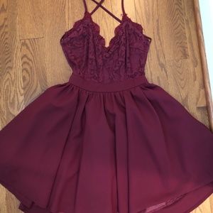 Tobi fit and flare backless dress